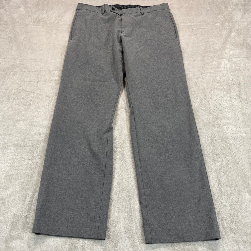 Lauren Ralph Lauren Mens 34x30 Gray Flat Front Stretch Dress Pants Casual EUC